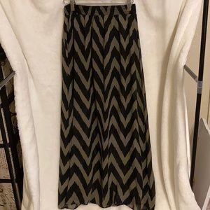 Moa Moa Black/Olive Chevron Maxi Skirt